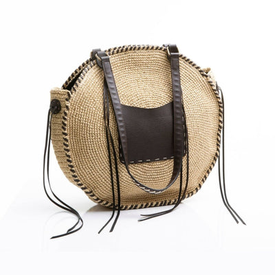 Handmade Knitted Handbag with Leather Straps - Ozzell London
