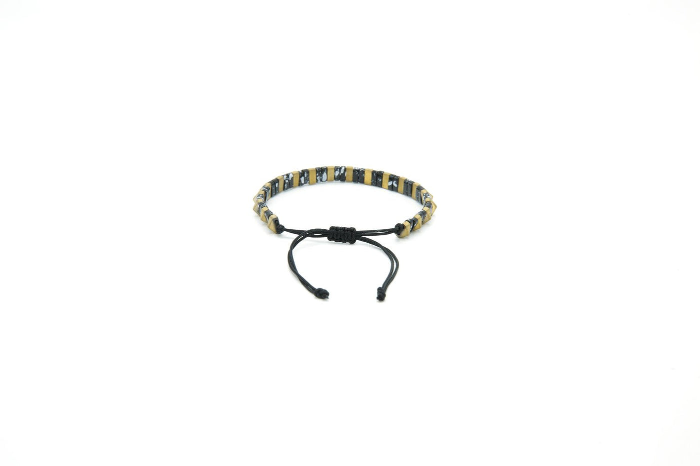 Men’s Natural Stone Beaded Bracelet, Set of 3 Bracelets with Gemstone Hematite Beaded Bracelet, Tiger Eye Bracelet, Leather Bracelet - Ozzell London