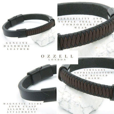 Hand-Woven Leather Charm Bracelet - Ozzell London