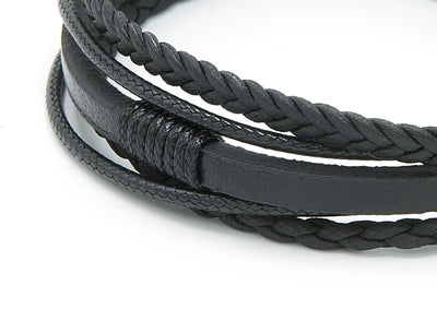 Sleek Genuine Leather Braided Bracelet 15mm Magnetic Lock Clasp Fathers Day Gift