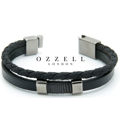 Men's Braided Rope Leather Bracelet - Ozzell London