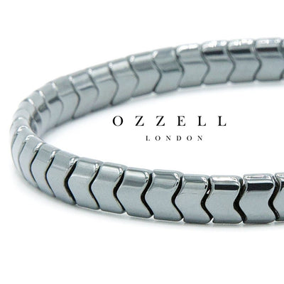 6mm Natural Men's Hematite Silver Arrow Stone Adjustable Spiritual Healing Bracelet Anniversary Gift - Ozzell London