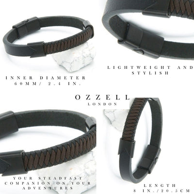 Hand-Woven Leather Charm Bracelet - Ozzell London