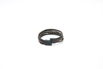 15mm Sleek Genuine Leather Braided Bracelet Fathers Day Anniversary Gift - Ozzell London