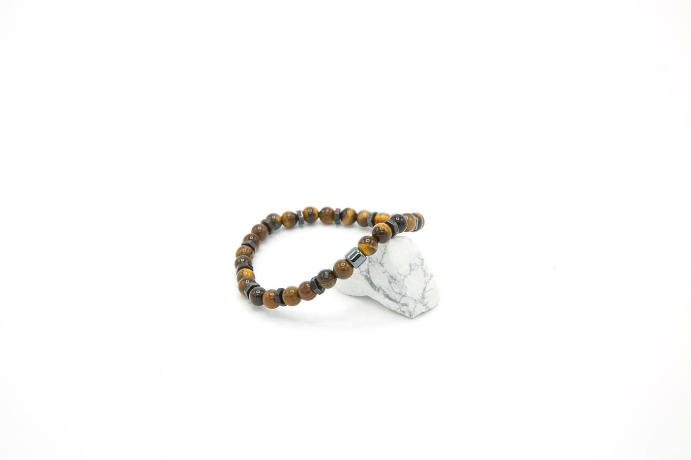 6mm Tiger Eye Stone Elastic Bracelet Spiritual Insight Fathers Day Anniversary Birthday Gift - Ozzell London