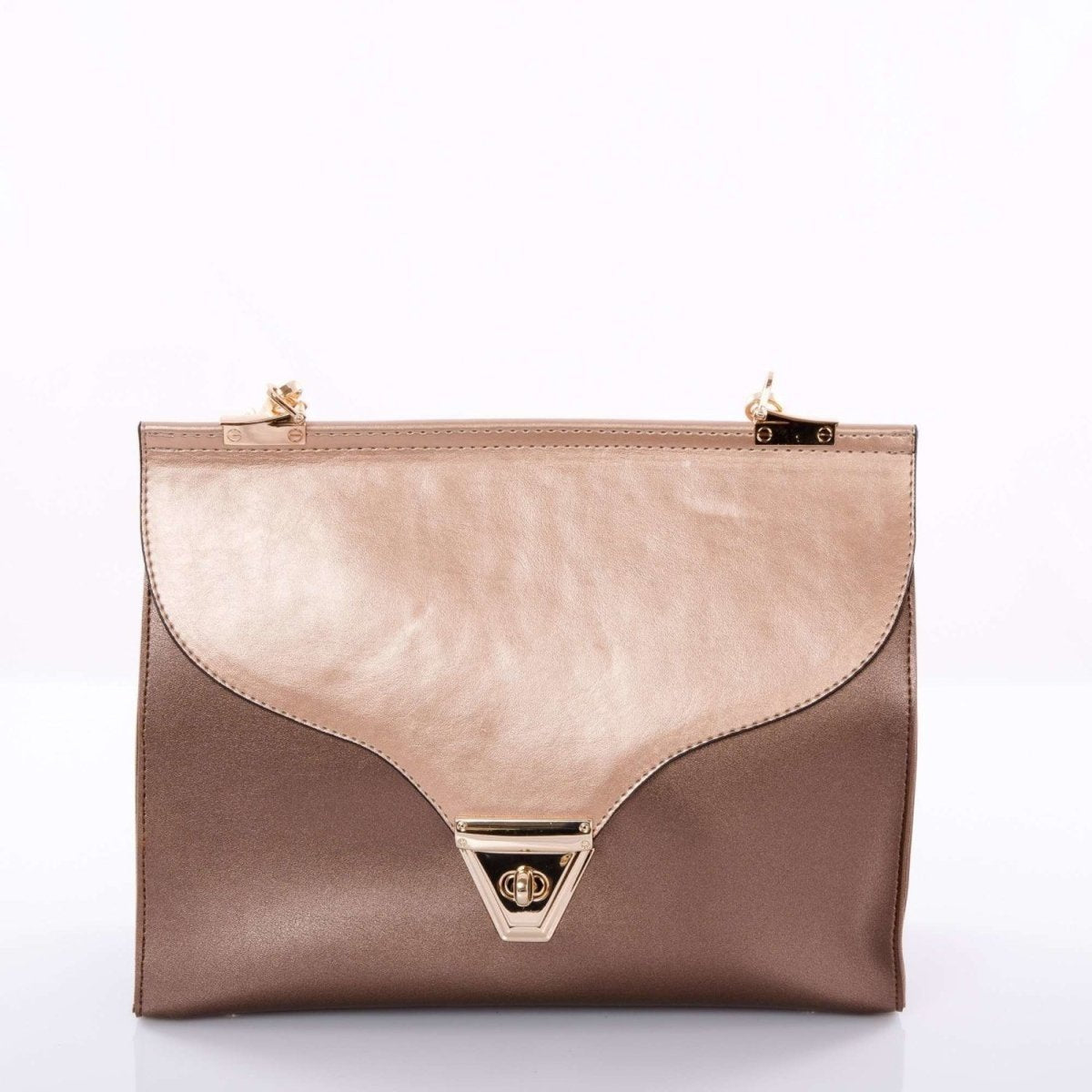 Copper and Golden Rose Shiny Handbag - Ozzell London