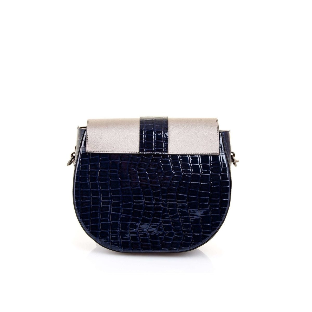 D Shape Shoulder Bag with Croc Effect Design - Ozzell London