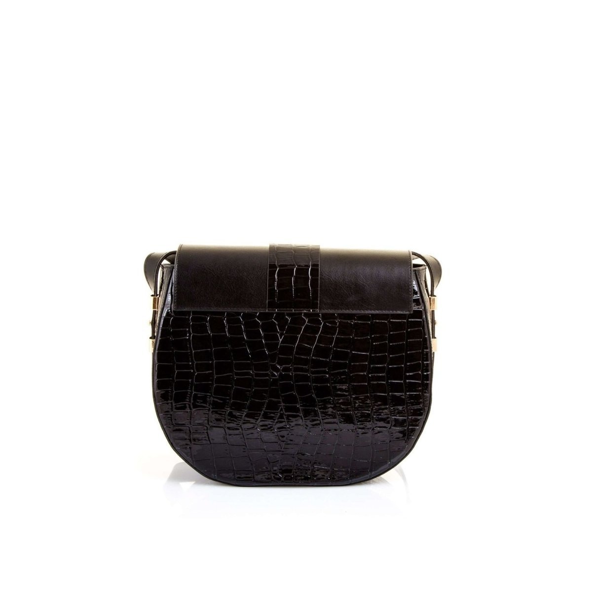 D Shape Shoulder Bag with Croc Effect Design - Ozzell London