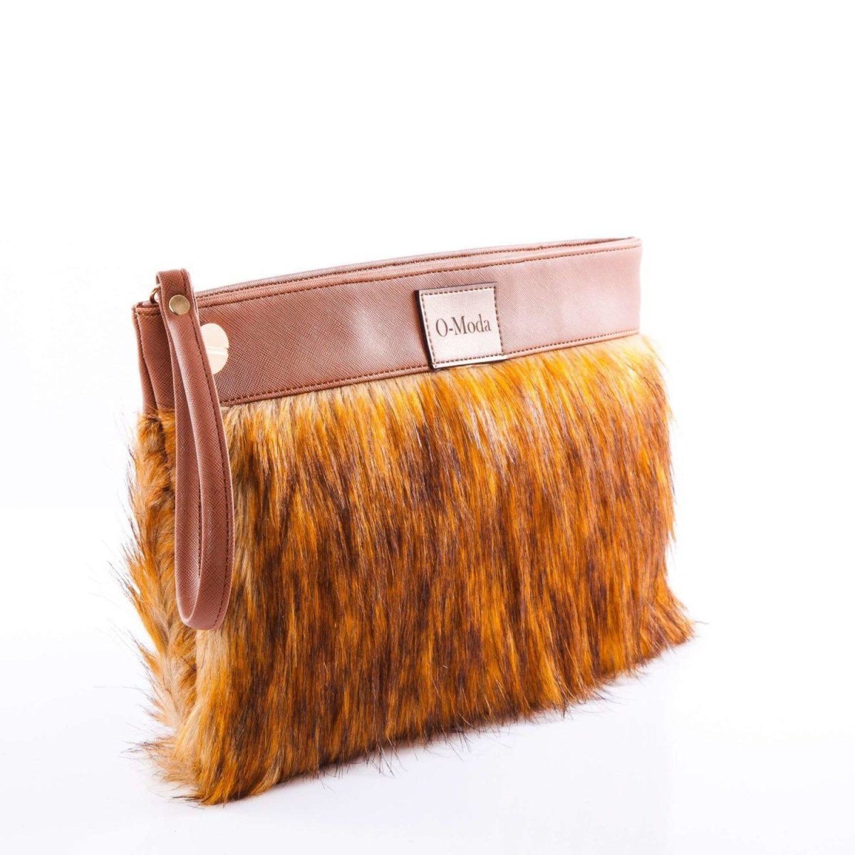 Faux Leather & Fur Evening Clutch Bag - Ozzell London