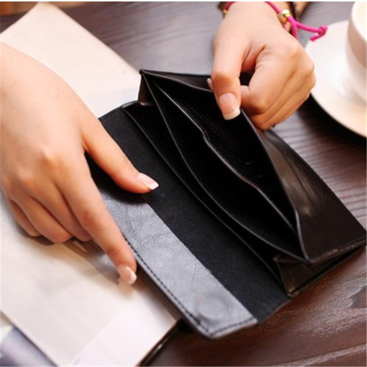 Genuine Leather Women Long Wallet With Magnetic Closure - Ozzell London