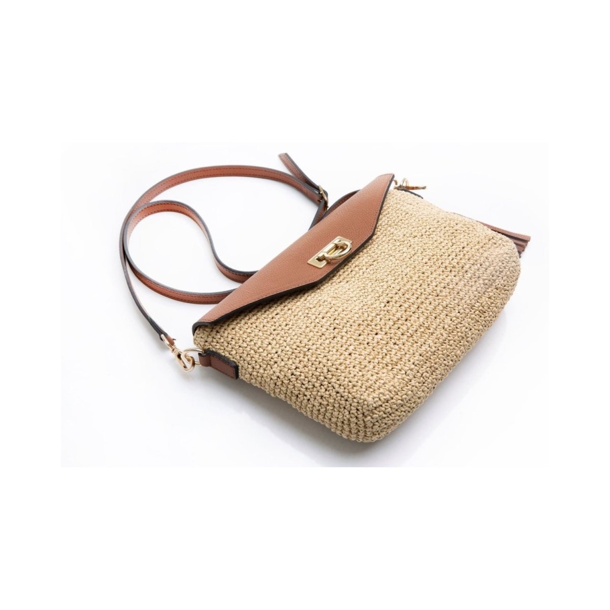 Handmade Knitted Cross Body Bag with Leather Strap - Ozzell London