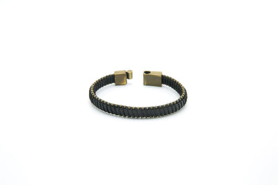 Men's Gold-Tipped Leather Bracelet - Ozzell London