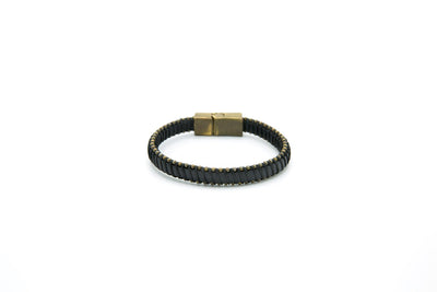 Men's Gold-Tipped Leather Bracelet - Ozzell London