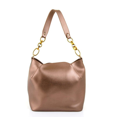 Shiny Copper Shoulder Handbag - Ozzell London