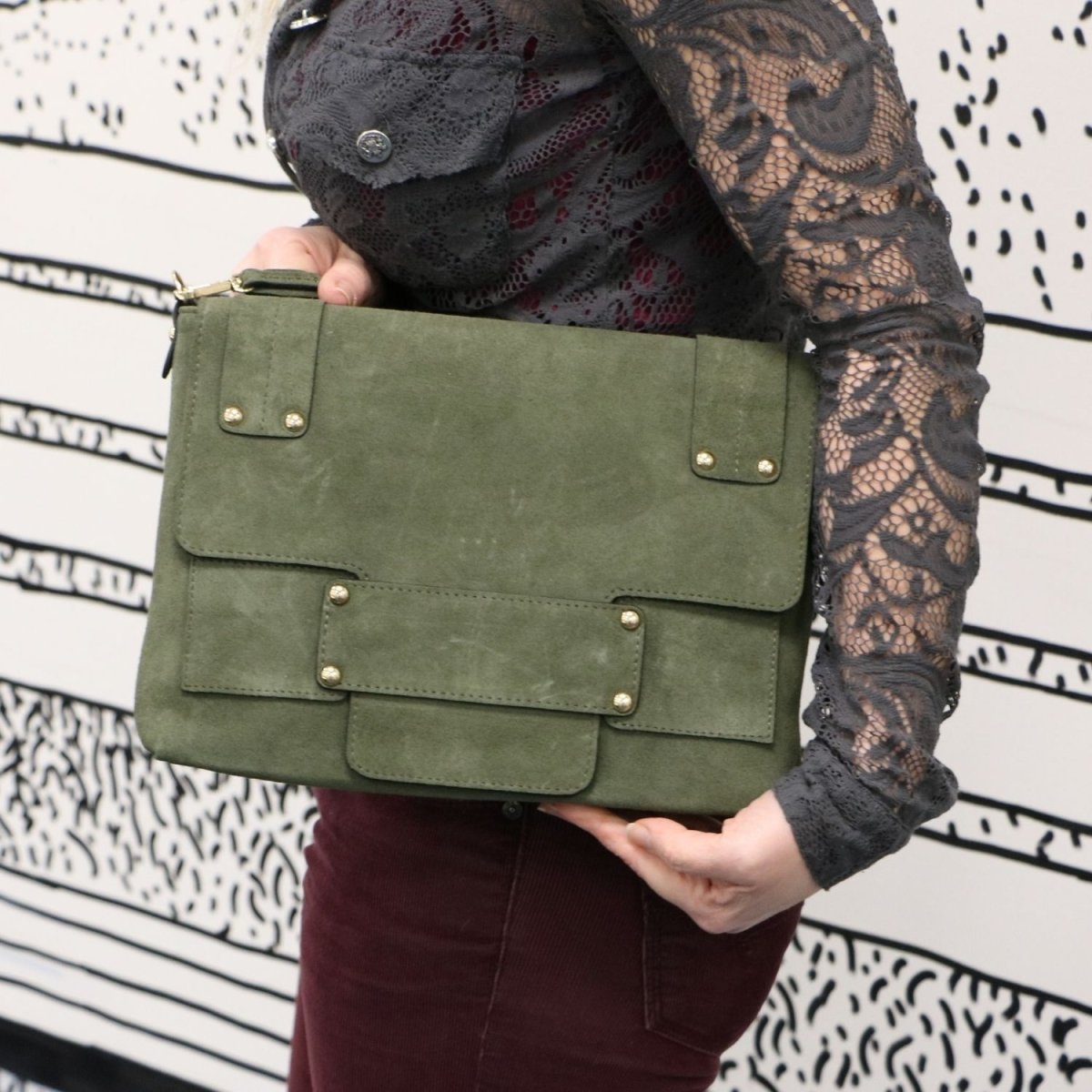 Suede Leather Cross Body / Clutch Bag - Ozzell London